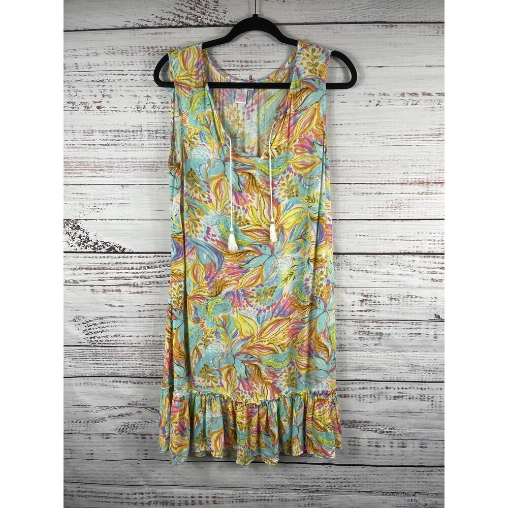 Tropical Print Mini Dress or swimsuit cover up Stella Parker Large